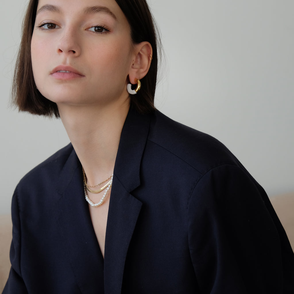 Enamel Dipped Hoops White